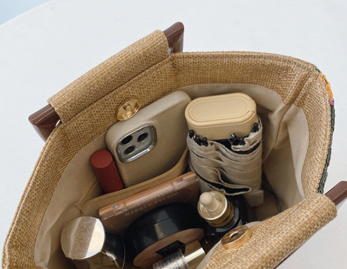 Handmade linen quality handbag