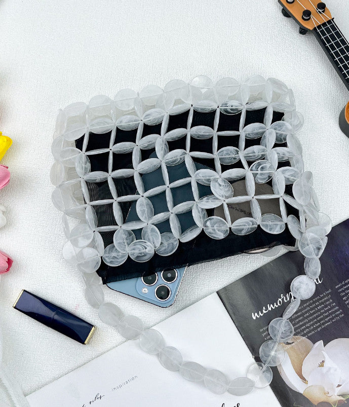 Luxury Pearl Bag Chain Bag Purse Evening Bags, Artificial Pearl Clutch Handmade Bags for Party Wedding Bridal Travel