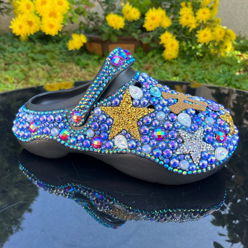 Wholesale custom Handmade Bling Rhinestone Clogs Slippers