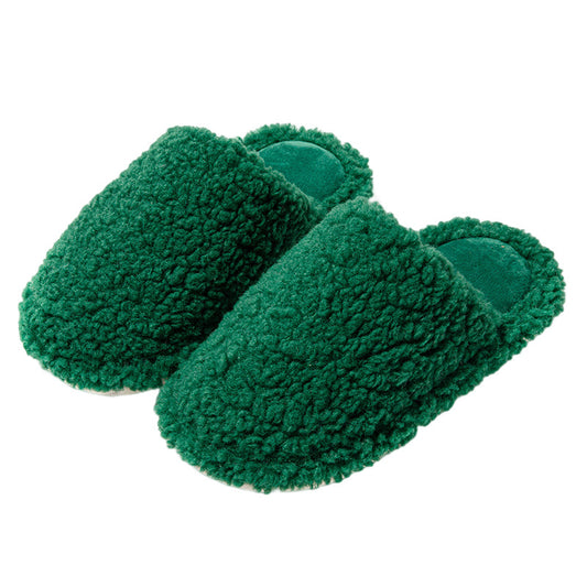 Candy-colored indoor furry slippers