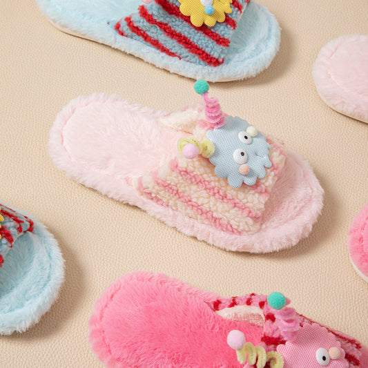 Colors home indoor plush slippers for women