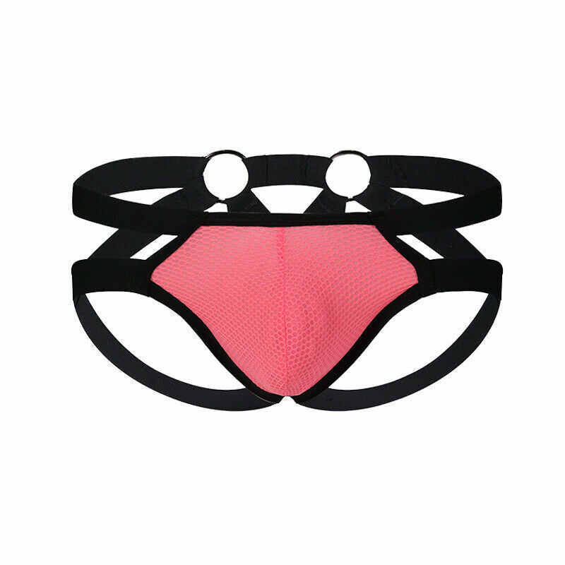 Wholesale Men's Sexy Jockstrap Underwear Elastic Strap Mesh Thongs G-string Underpants