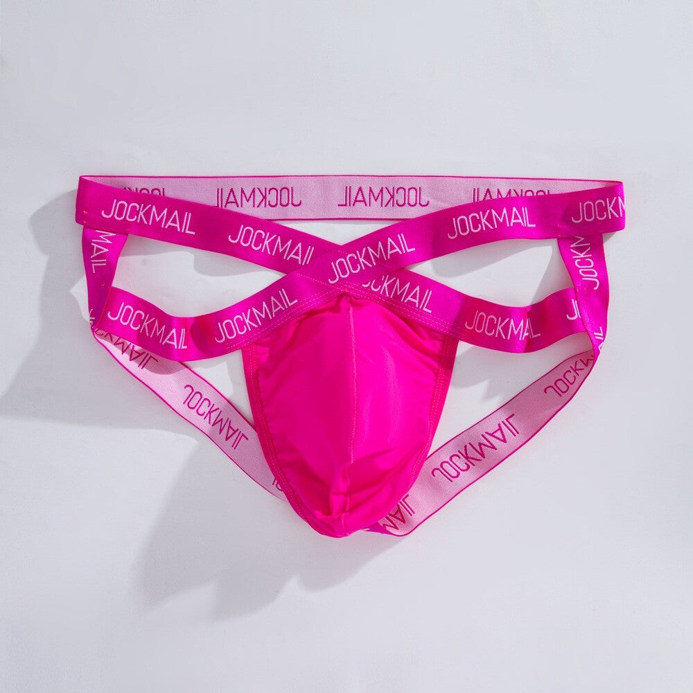 Wholesale Men's Cross V-Waistband Jockstrap Briefs Sexy Transparent Underwear