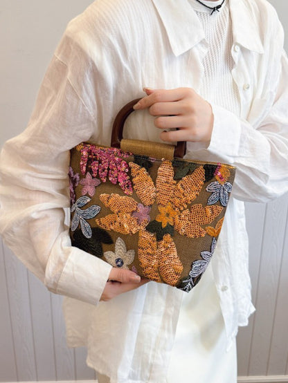 Handmade linen quality handbag