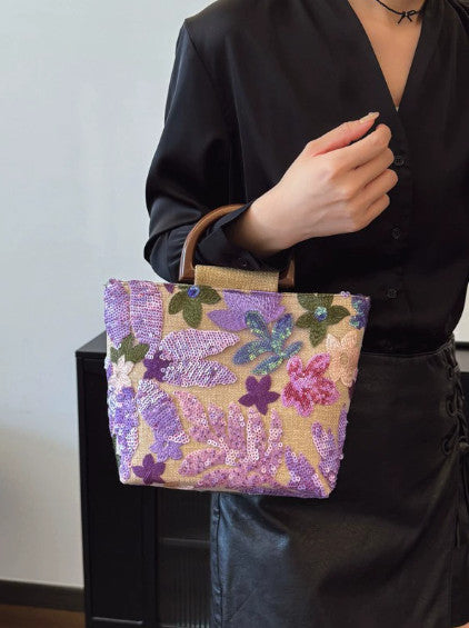 Handmade linen quality handbag