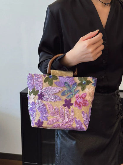 Handmade linen quality handbag