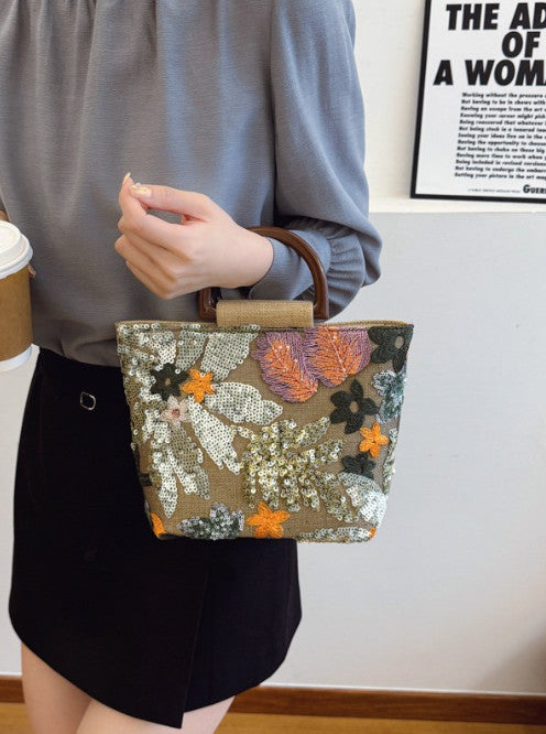 Handmade linen quality handbag