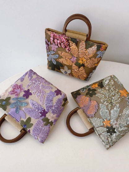 Handmade linen quality handbag
