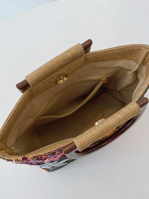 Handmade linen quality handbag