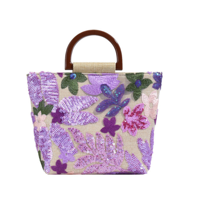 Handmade linen quality handbag