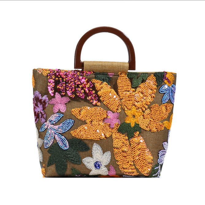 Handmade linen quality handbag