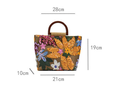 Handmade linen quality handbag