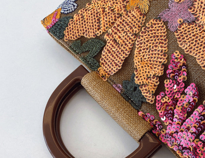 Handmade linen quality handbag