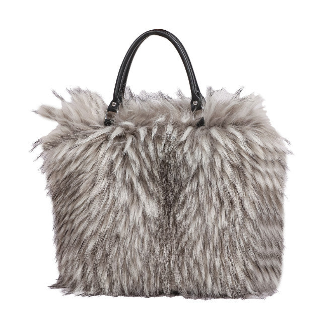 Faux Fur Plush Tote Bag - Luxury Niche Minimalist  Versatile Handheld  Shoulder Bag