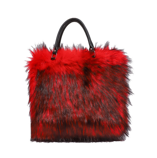 Faux Fur Plush Tote Bag - Luxury Niche Minimalist  Versatile Handheld  Shoulder Bag