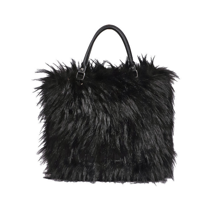 Faux Fur Plush Tote Bag - Luxury Niche Minimalist  Versatile Handheld  Shoulder Bag