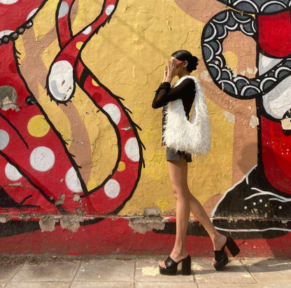 Large-Capacity Faux Fur Tote Bag Handheld Plush Bag