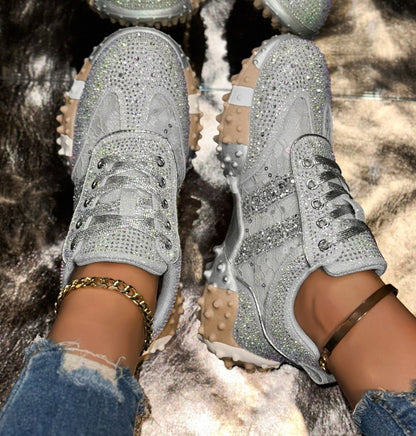 Top Quality Sneakers Women Skating shoes Rhinestone Women Hand drawn graffiti Platform Fashion Shiny Women's Casual Shoes Luxury outdoor sports