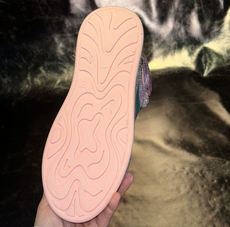 Designer Shiny Sequins Chunky Platform Sneakers Women Breathable Lace Up Height Increase Shoes Woman Fashion Cute Pink Sneakers Luxury high-quality