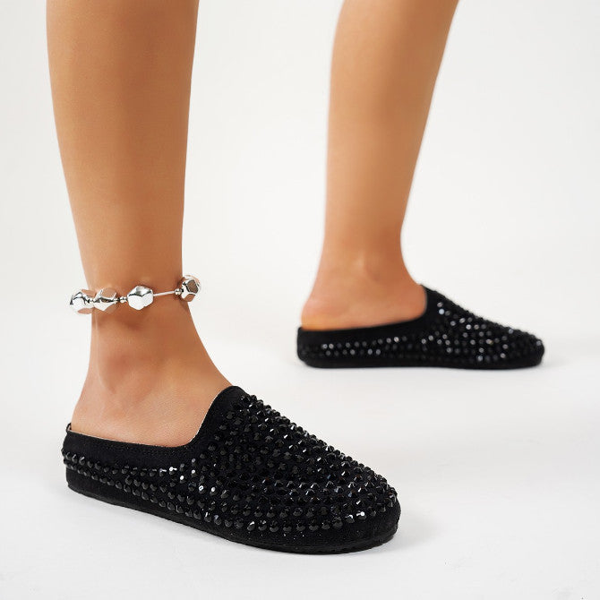 2026 Spring/Summer Women's Water Diamond Fashion Designer Flat Shoes Casual  Luxury Single Shoes High Quality Casual Shoes  Slippers