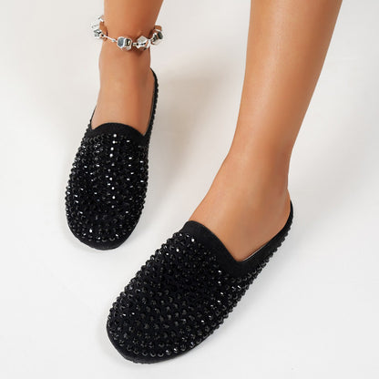 2026 Spring/Summer Women's Water Diamond Fashion Designer Flat Shoes Casual  Luxury Single Shoes High Quality Casual Shoes  Slippers