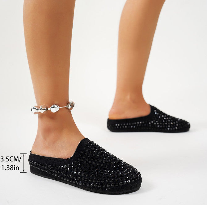 2026 Spring/Summer Women's Water Diamond Fashion Designer Flat Shoes Casual  Luxury Single Shoes High Quality Casual Shoes  Slippers