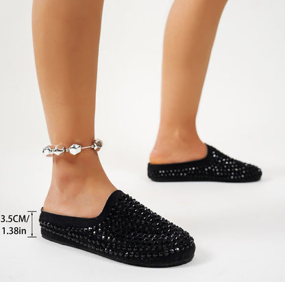 2026 Spring/Summer Women's Water Diamond Fashion Designer Flat Shoes Casual  Luxury Single Shoes High Quality Casual Shoes  Slippers