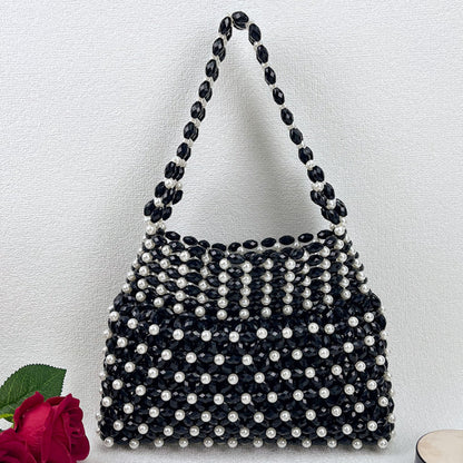 Handcrafted Beaded Evening Bag for Women Handbag Colorful Iridescent Bead Top-handle clutch Purses