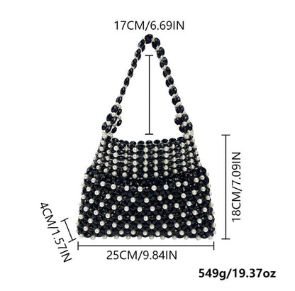 Handcrafted Beaded Evening Bag for Women Handbag Colorful Iridescent Bead Top-handle clutch Purses
