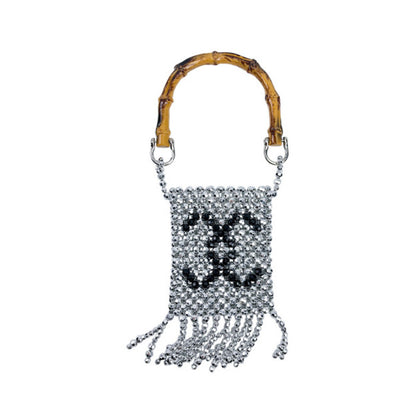 Hand-Beaded Women Evening Bag Fashion Letter Top-handle Bag | Mini Versatile Pouch for Lipstick & Phone