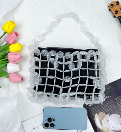 Luxury Pearl Bag Chain Bag Purse Evening Bags, Artificial Pearl Clutch Handmade Bags for Party Wedding Bridal Travel