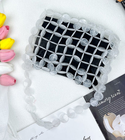 Luxury Pearl Bag Chain Bag Purse Evening Bags, Artificial Pearl Clutch Handmade Bags for Party Wedding Bridal Travel