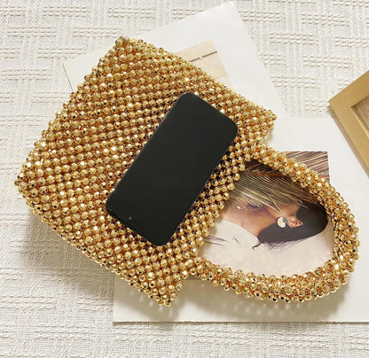 Pearl Clutch Purse White Summer Handbag Tote Bag Evening Party Bag With Pearls For Women | Pearl, Summer, Evening Party Bag, With Pearls