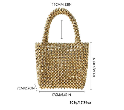 Pearl Clutch Purse White Summer Handbag Tote Bag Evening Party Bag With Pearls For Women | Pearl, Summer, Evening Party Bag, With Pearls