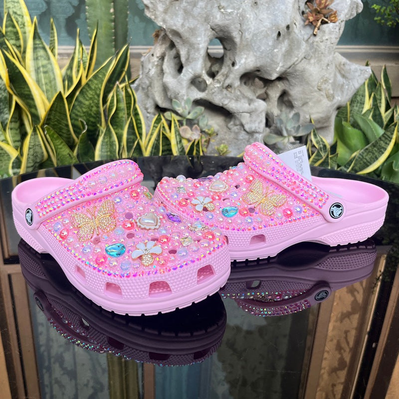 Wholesale custom Handmade Bling Rhinestone Clogs Slippers