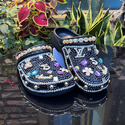 Wholesale Customization Handmade Bling Rhinestone Clogs Slippers