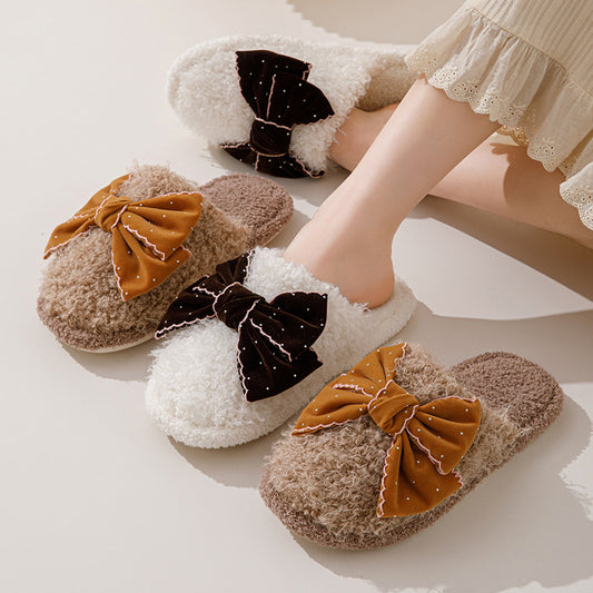 Plush home slippers for women's