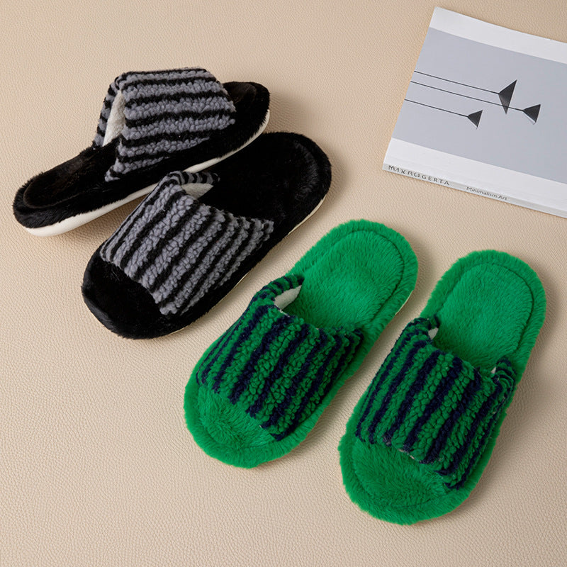 women's fluffy plush slippers home slippers