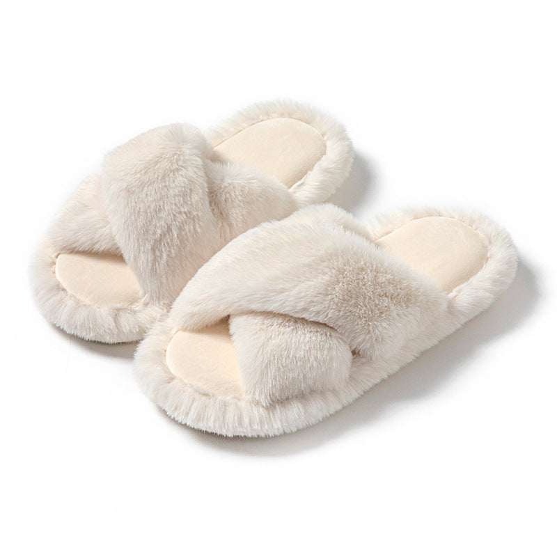 Wholesale Cross-belt plush slippers