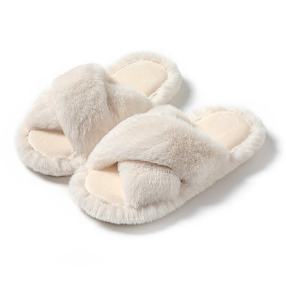 Wholesale Cross-belt plush slippers