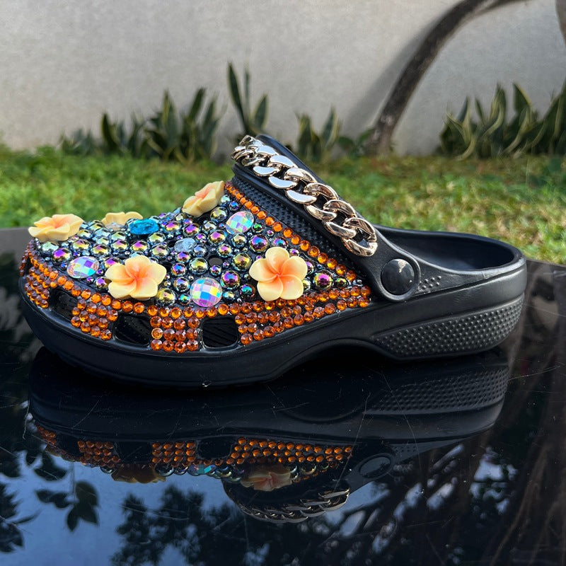 Wholesale custom Handmade Bling Rhinestone Clogs EVA Slippers