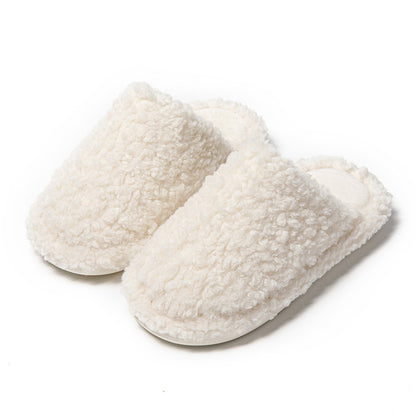 Candy-colored indoor furry slippers