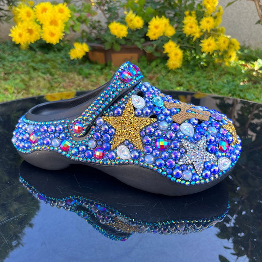 Wholesale custom Handmade Bling Rhinestone Clogs Slippers