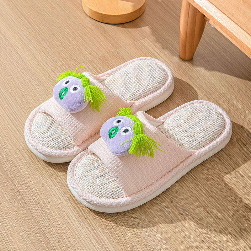 women's indoor  linen slippers