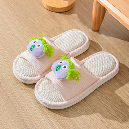 women's indoor  linen slippers