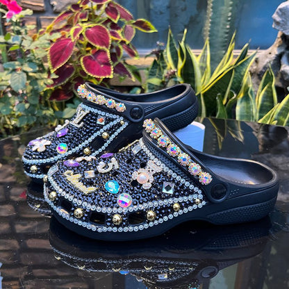 Wholesale Customization Handmade Bling Rhinestone Clogs Slippers