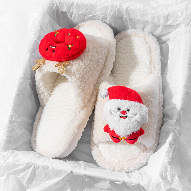 Wholesale Christmas Elk plush slippers