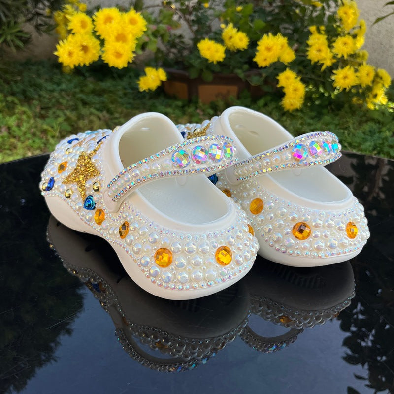 Wholesale custom Handmade Bling Rhinestone Clogs Slippers