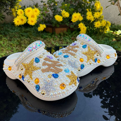 Wholesale custom Handmade Bling Rhinestone Clogs Slippers