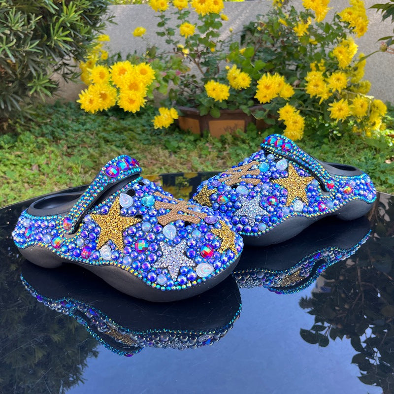 Wholesale custom Handmade Bling Rhinestone Clogs Slippers